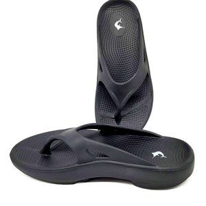 Reel Legends Men's Size 7 Women's Size9 Black Open Toe Slip On Flip Flop Sandals